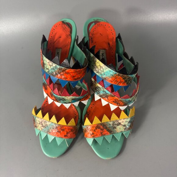 Manolo Blahnik Watersnake Arpege Sandals, Size 37 - Picture 5 of 14